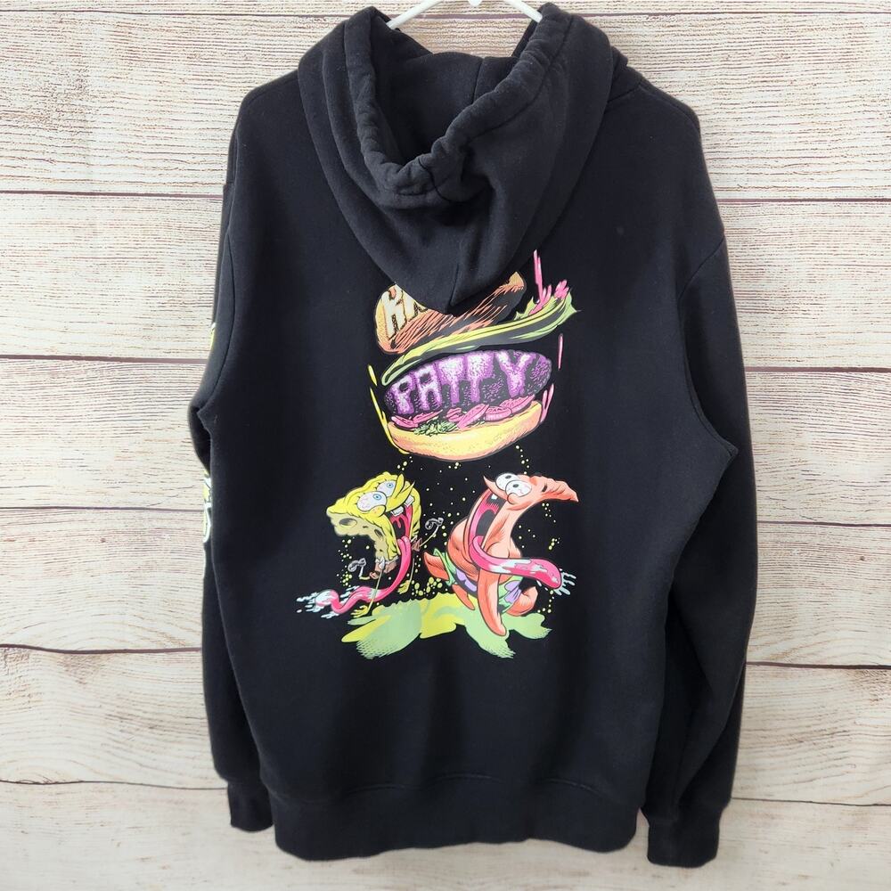 SpongeBob Hoodie SquarePants Patrick H&M Black Sweatshirt Large Krabby Patty